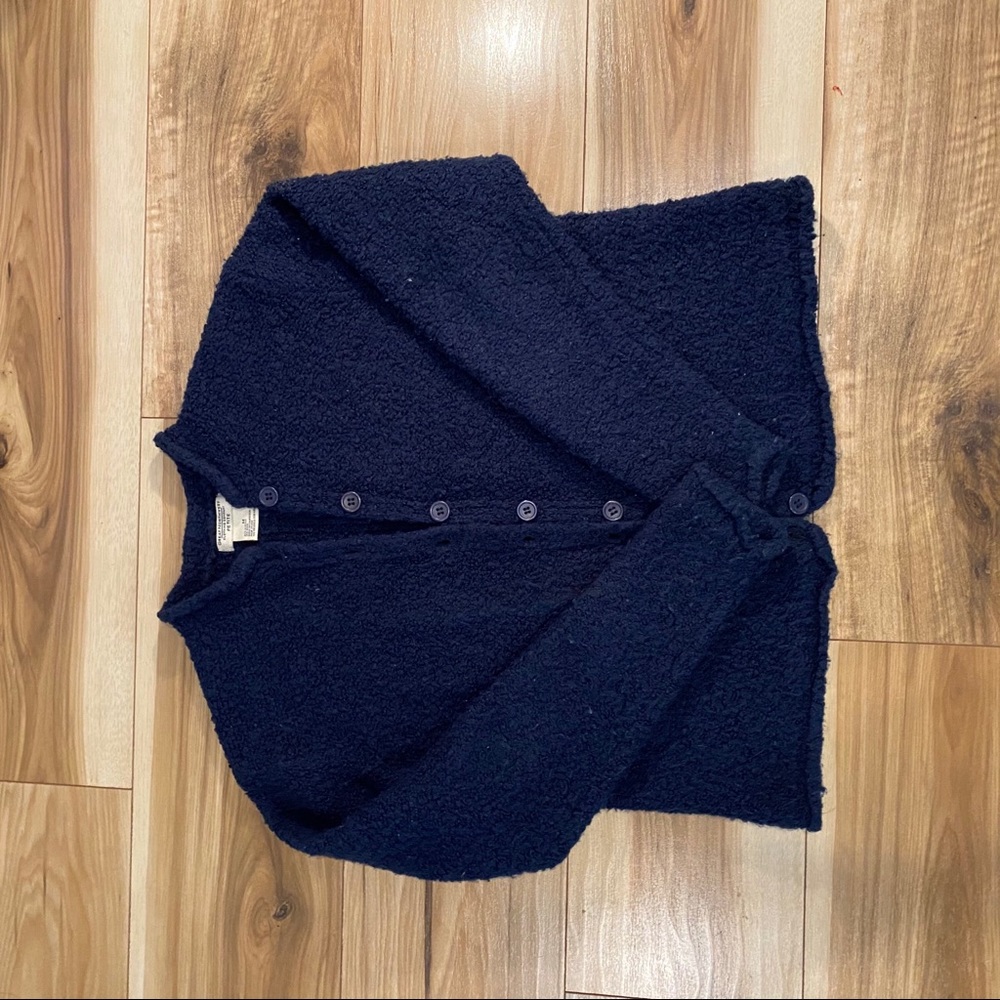 Comfy Navy Blue Grandpa Cardigan Wool